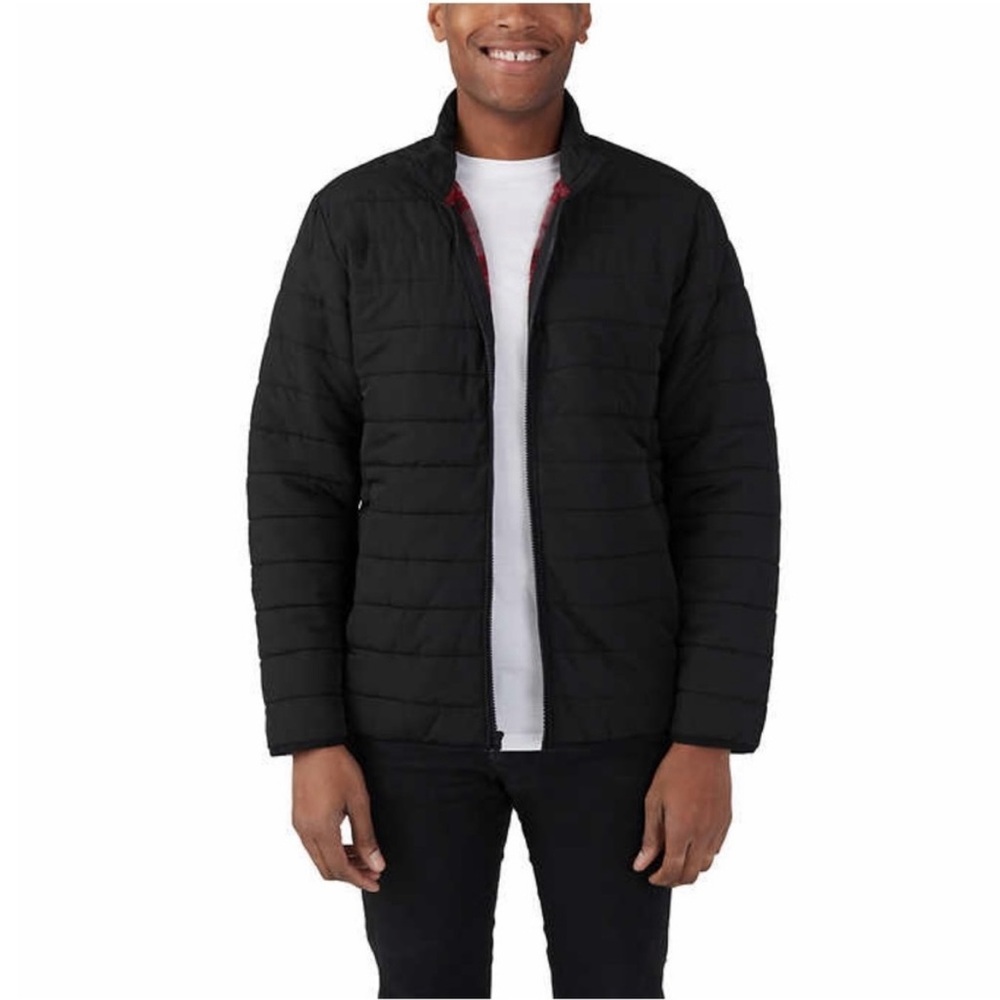 Men's Polar Fleece Lined Puffer Jacket Black | NWT |‎ XXL